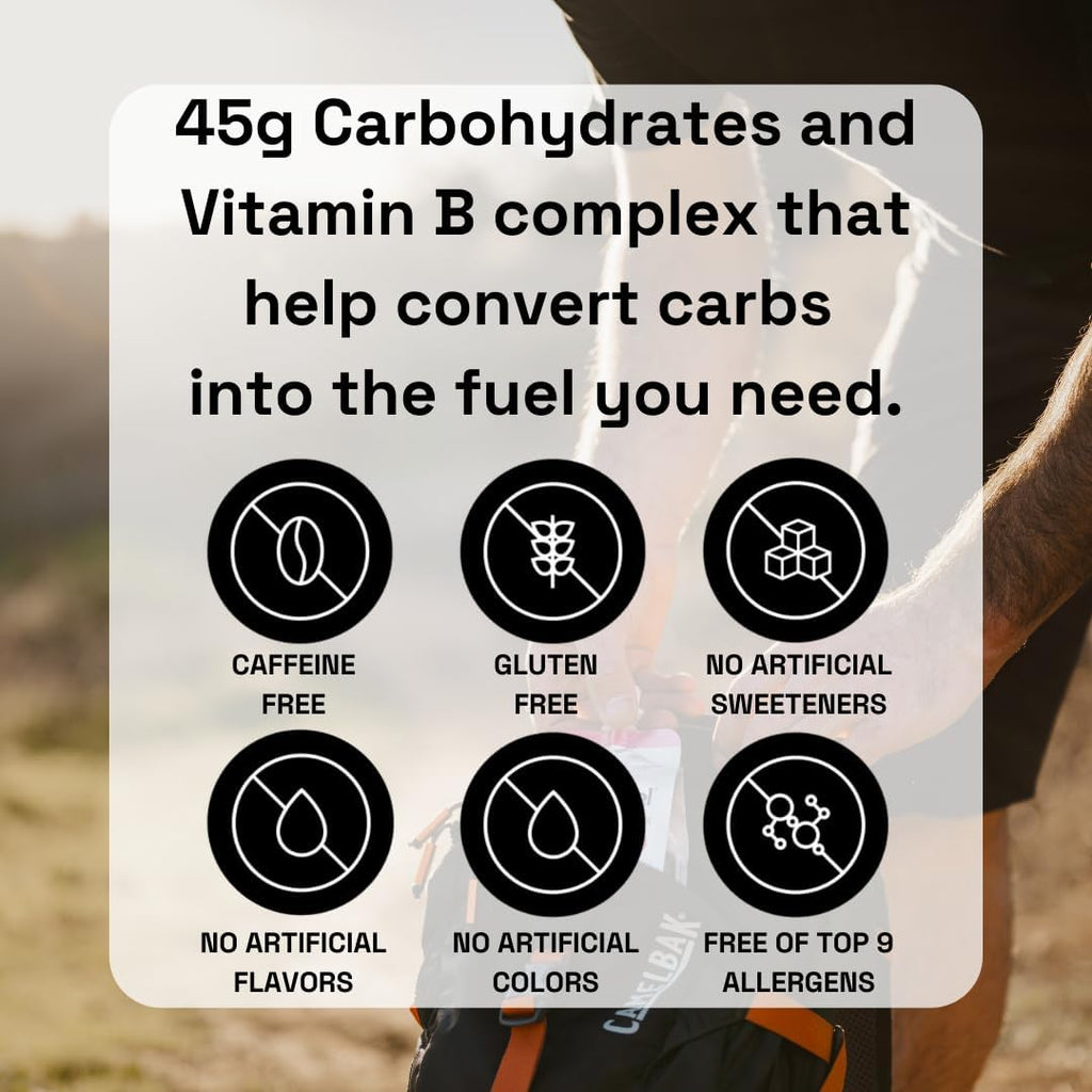 Variety Value, Caffeine-Free Instant Energy Gel Running, Biking, Workout, Hiking Essentials for Women & Men, Gifts for Runners - Carbs Vitamins, Gluten Free - Pack of 18 Gels - 6.35oz Each