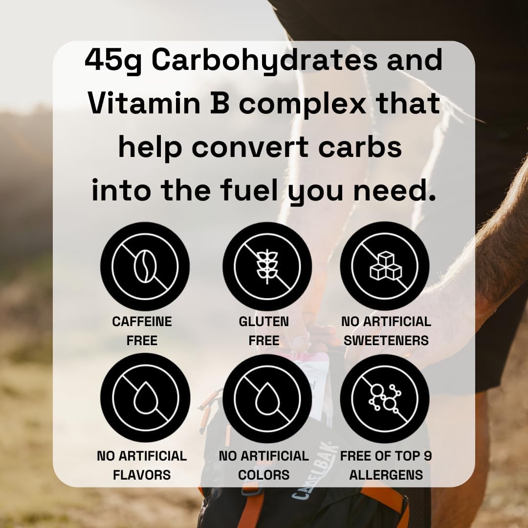 Variety Value, Caffeine-Free Instant Energy Gel Running, Biking, Workout, Hiking Essentials for Women & Men, Gifts for Runners - Carbs Vitamins, Gluten Free - Pack of 18 Gels - 6.35oz Each