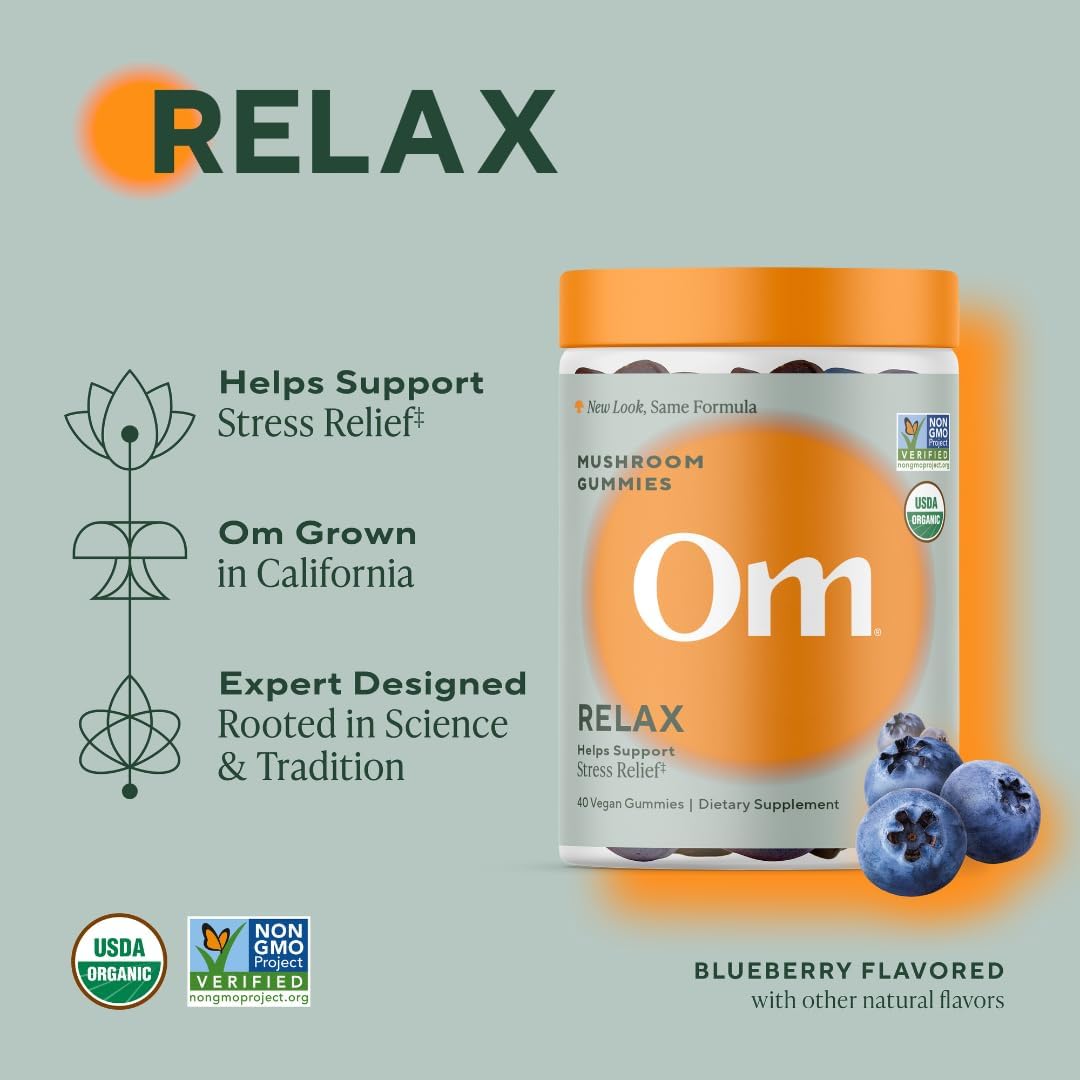 OM MUSHROOM SUPERFOOD Mushroom Gummies Variety Pack – Lion’s Mane Focus, Reishi Relax & Master Blend Multivitamin – Supports Brain, Mood, Immune & Overall Wellness – 3 Pack, 40 Count Each.