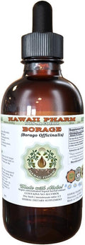Borage Alcohol-Free Liquid Extract, Borage (Borago Officinalis) Dried Flower and Herb Glycerite Hawaii Pharm Natural Herbal Supplement 2 oz