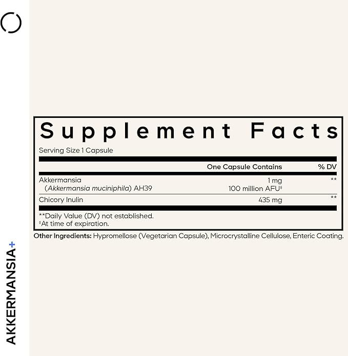Codeage Akkermansia Muciniphila Probiotic Supplement - 3-Month Supply of Akkermansia & Chicory Inulin - Daily Synbiotic Probiotic Chicory Root - 100 Million AFUs - Gluten-Free - 90 Capsules
