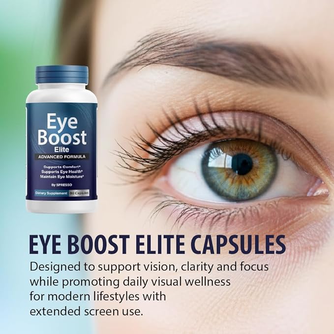 (2 Pack) Eye Boost Elite Capsules, Official EyeBoost Supplement Pills with Premium Ingredients, All Natural Advanced Formula Support for Clear Vision, Optimal Health & Visual Wellness (120 Capsules)