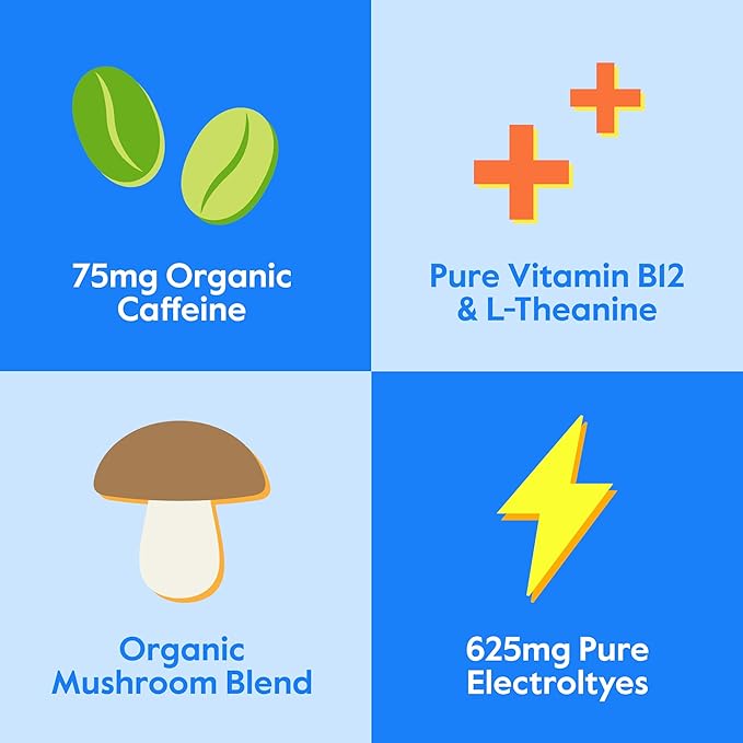 Nectar Energy Booster - Organic Caffeine, B12 & Electrolytes - Sugar Free & Zero Calorie – Healthy Coffee, Energy Drink & Soda Alternative – Hydration & Energy Supplement (Variety 18 Powder Packets)