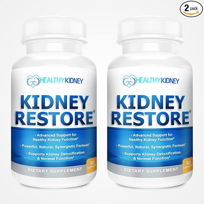 Kidney Cleanse Detox & Repair - Formulated by Kidney Health Expert Living w/Transplant - US Made Kidneys Support Supplement, Detox & Flush - Renal Vitamins 120 Capsules