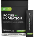 BrainTree Nutrition - Focus + Hydration - Electrolyte Drink Mix - Total Body Hydration - Supports Cognitive Function, Energy & Muscle Recovery - Sugar Free - Refreshing - 30 Stick Packs
