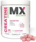 Creatine Monohydrate Gummies for Men & Women – Real Fruit Gummy Supplement for Muscle Growth, Recovery, Longevity, Cognitive Health & Memory – 90 Chews (90 Gummies, Watermelon)