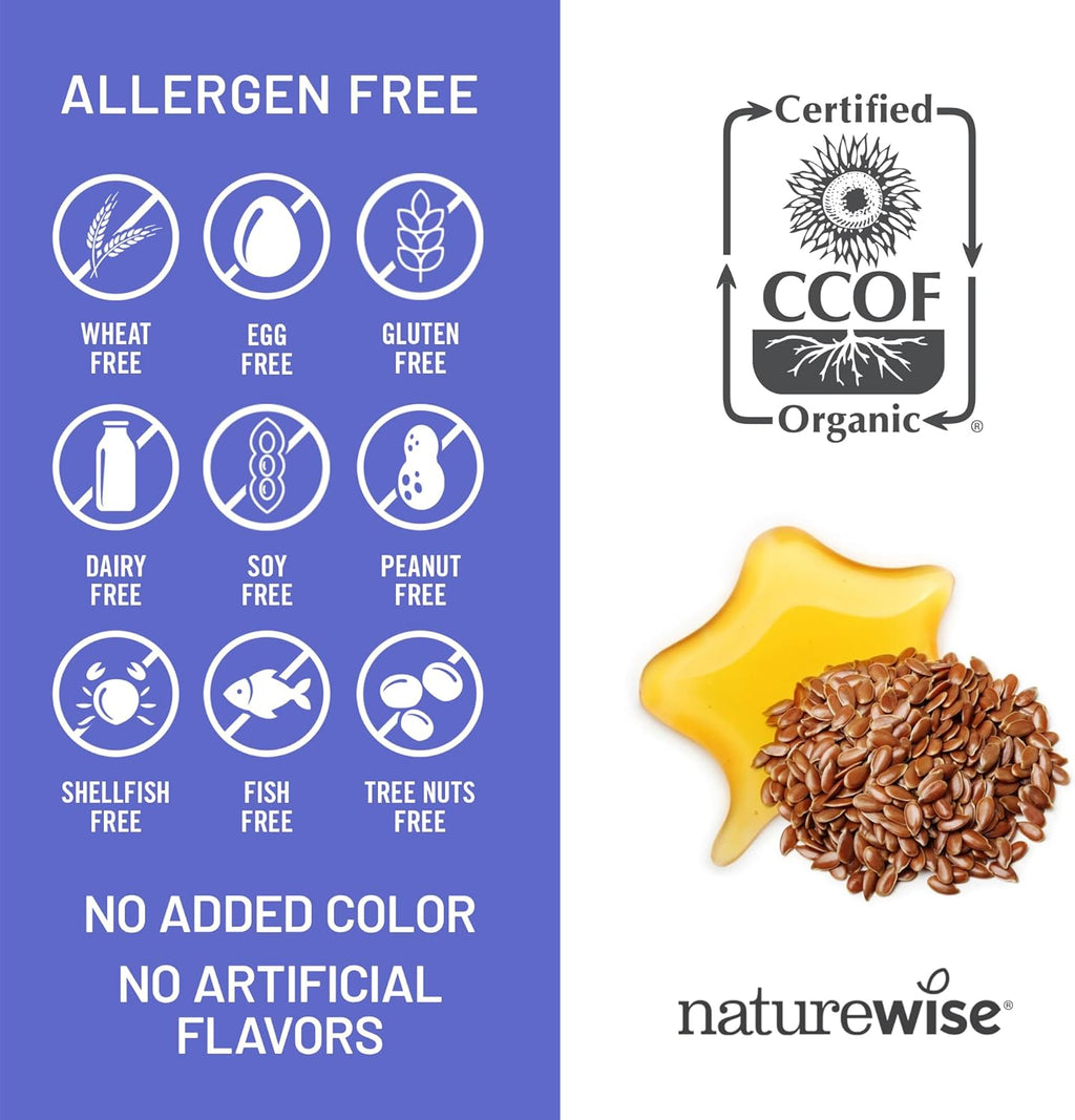 NatureWise Flaxseed Oil 1200 mg, Fish Free Omega 3 6 9 with 720mg ALA, Dietary Supplement for Heart Health Support - Organic, Cold Pressed, Non-GMO - 60 Softgels[2-Month Supply]