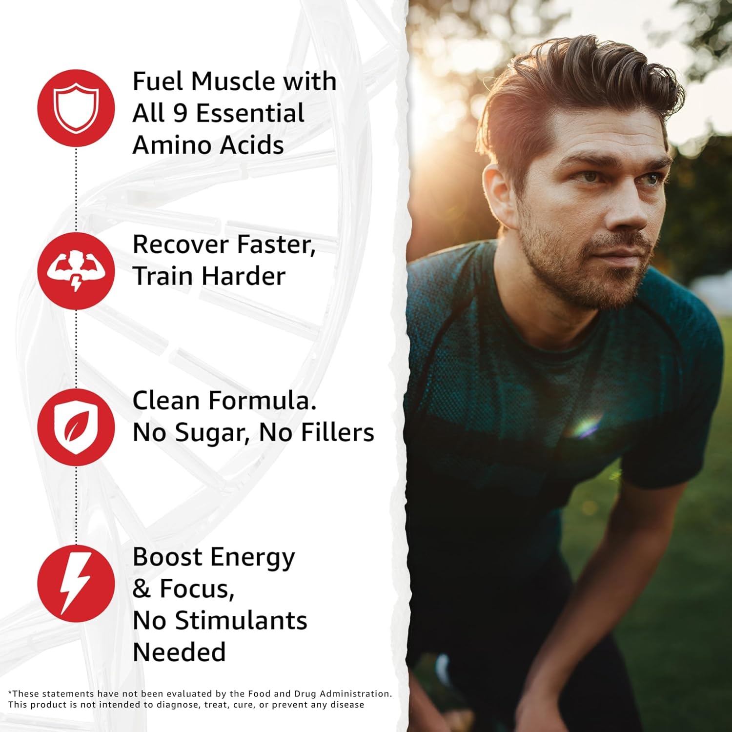 10X Health Amino Acids - 30 Servings of EAA & BCAA Powder, Pre Workout BCAA with Essential Amino Acids Supplement - BCAAs & EAAs for Longevity, Muscle Support, Strength, Energy - Tropical Orange