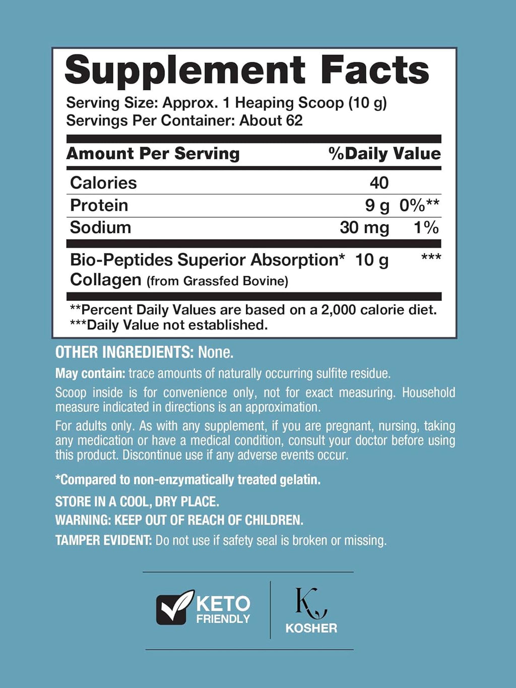 NeoCell Collagen Bio-Peptides Powder | 22oz | Super Hair, Skin, and Nails | Superior Absorption | Grassfed Protein Supplement | Advanced with 18 Essential Amino Acids