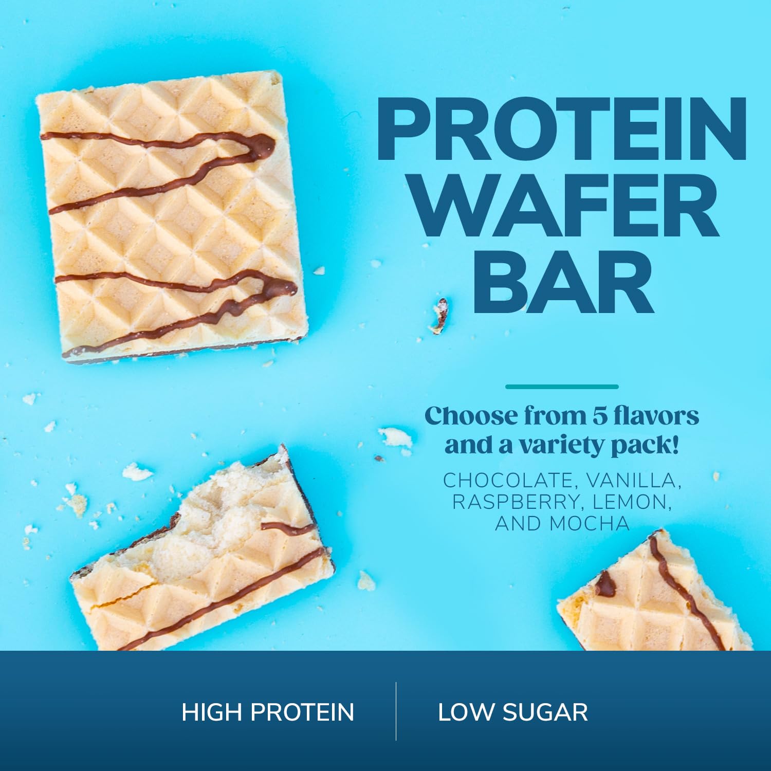 WonderSlim Protein Wafer Snack Bar, Mocha, 200 Calories, 15g Protein, 0mg Cholesterol (5ct) (Pack of 2)