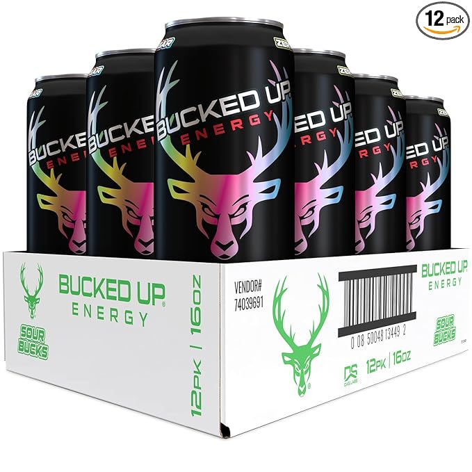 Bucked Up Energy Drink 300mg (Sour Bucks) (12 CT)