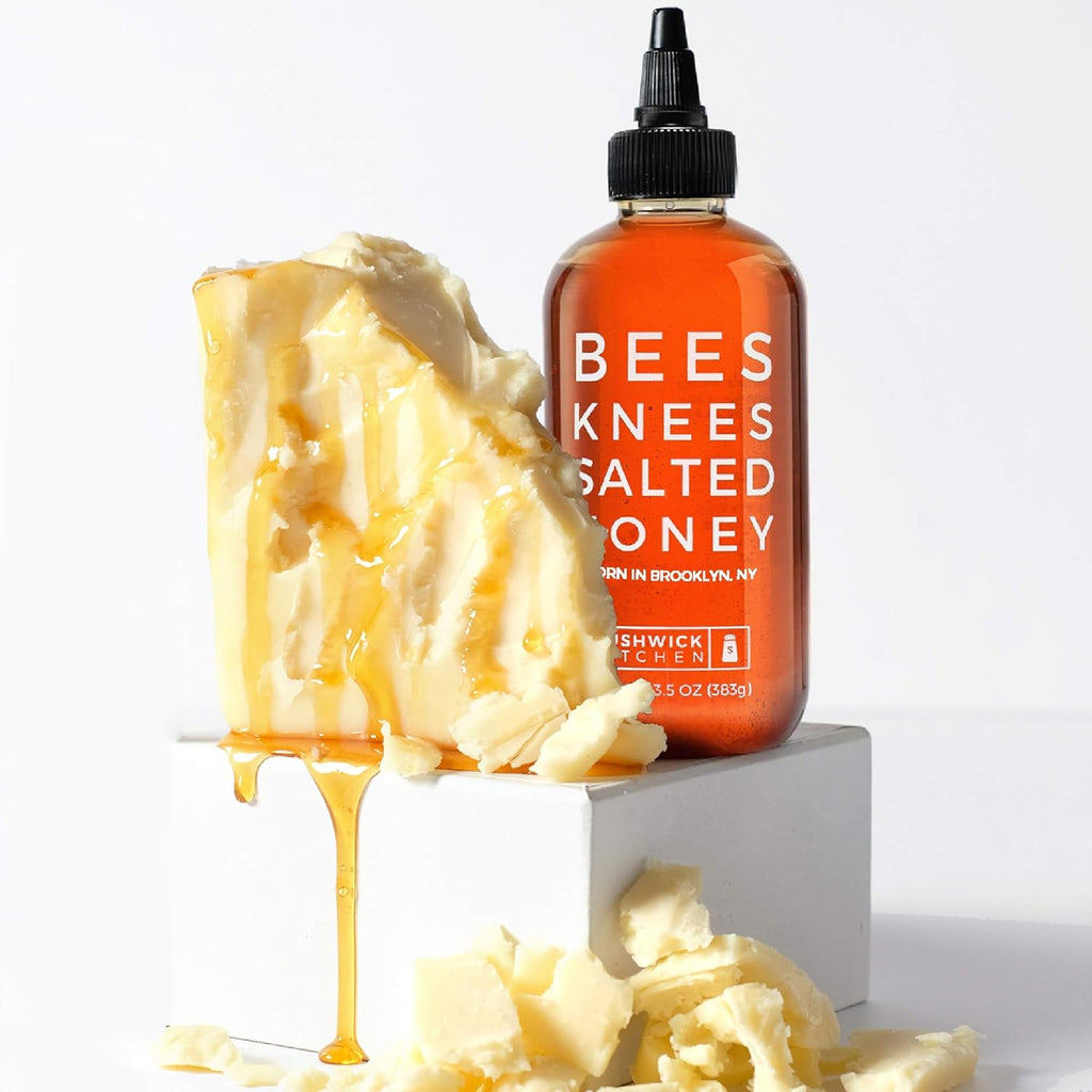 Bees Knees Salted Honey Squeeze Bottle, Raw Honey for Tea, Sweet & Savory Infused with Salt & Made in the USA, Pure & All Natural, Unfiltered & Gluten Free, 12.5oz