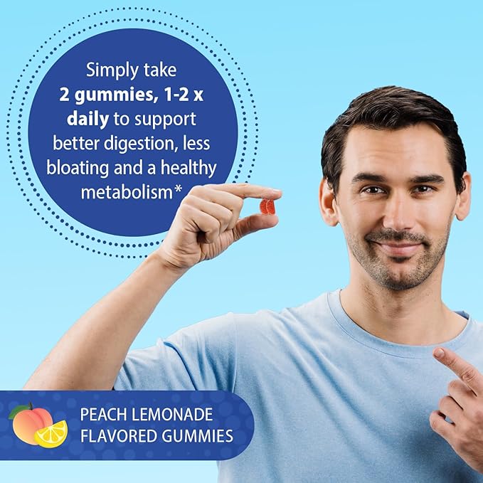 Florastor Prebiotic and Probiotic Gummies, Digestive and Metabolic Support Probiotic Blend for Multi-Action Digestive Health Care, with Vitamin B12, 112 Gummies