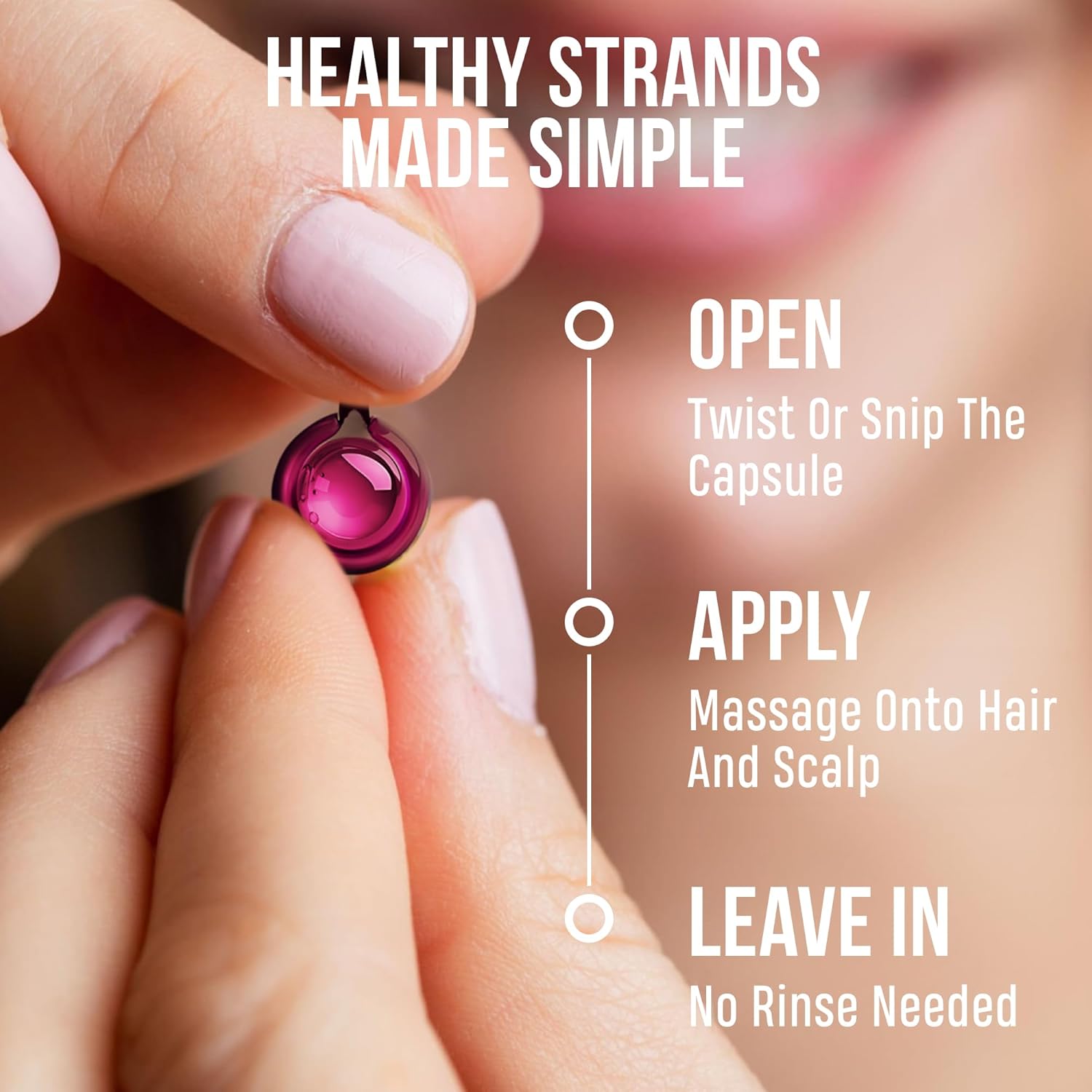 SAVION Rosemary Oil Hair Treatment Capsules - No Rinse Styling Hair Serum Capsules with Castor, Argan, Jojoba, Coconut, Tea Tree, Batana Oil - Hair Strengthening Serum for All Hair Types - 40 Capsules