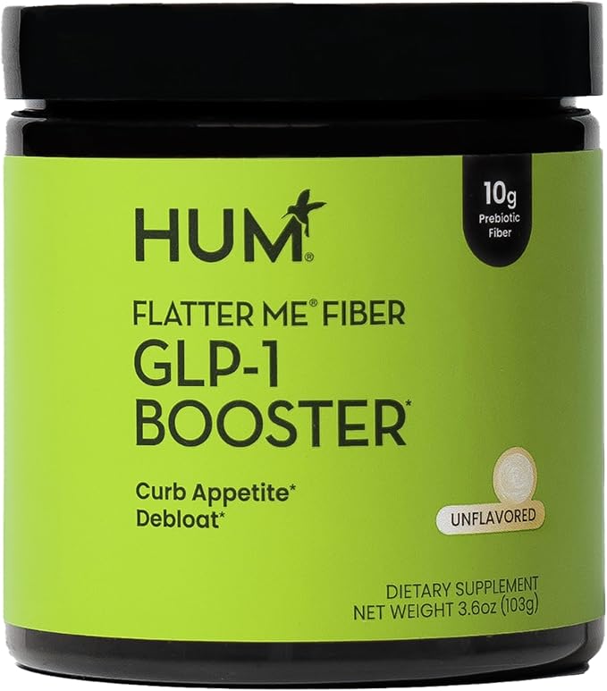 HUM Flatter Me Fiber Supplement for Women & Men, Prebiotics & Digestive Enzymes to Support Weight & Bloating, Digestive & Gut Health, Fiber Powder Drink Mix - 10 Servings (Unflavored)