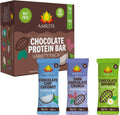 Amrita Nut Free Chocolate Variety Pack Vegan Protein Bars (12 Count) | 12g Plant-Based Protein Bar | Peanut Free, Gluten Free, and Dairy Free | Low Sugar, High Fiber, Healthy School-Safe Snacks