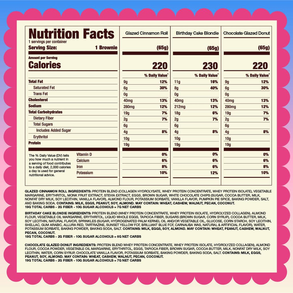 Prime Bites Protein Brownie from Alpha Prime Supplements | High Protein, Collagen Fortified Low Sugar Treat | Delicious Snack | 12 Bars per Box (Variety Pack)