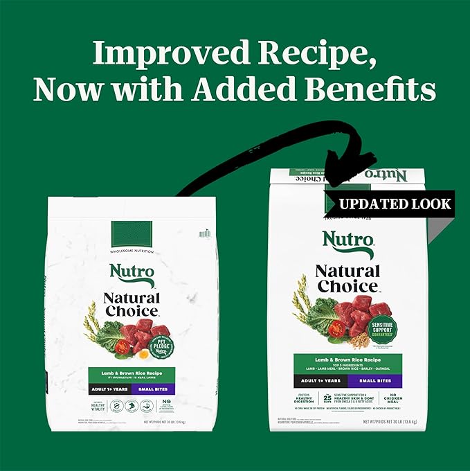 Nutro Natural Choice Adult Small Bites Dog Food, Lamb & Brown Rice Recipe, 30 lb. Bag