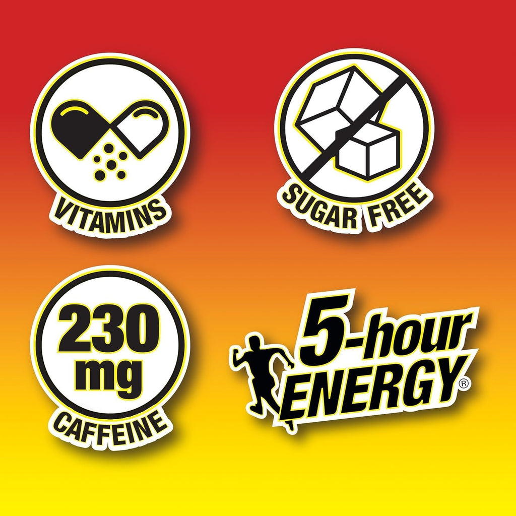 5-hour ENERGY Regular Strength Grape Energy Shot 1.93oz, 20-Pack – Sugar Free Caffeine Energy Booster with B-Vitamins & Amino Acids – Zero Calorie