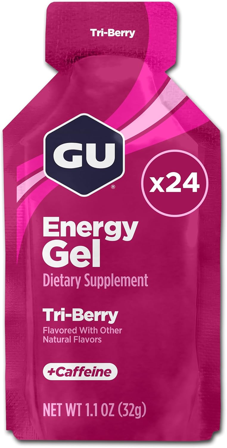 GU Energy Original Sports Nutrition Energy Gel, Tri-Berry, 24 Count Box