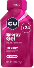 GU Energy Original Sports Nutrition Energy Gel, Tri-Berry, 24 Count Box