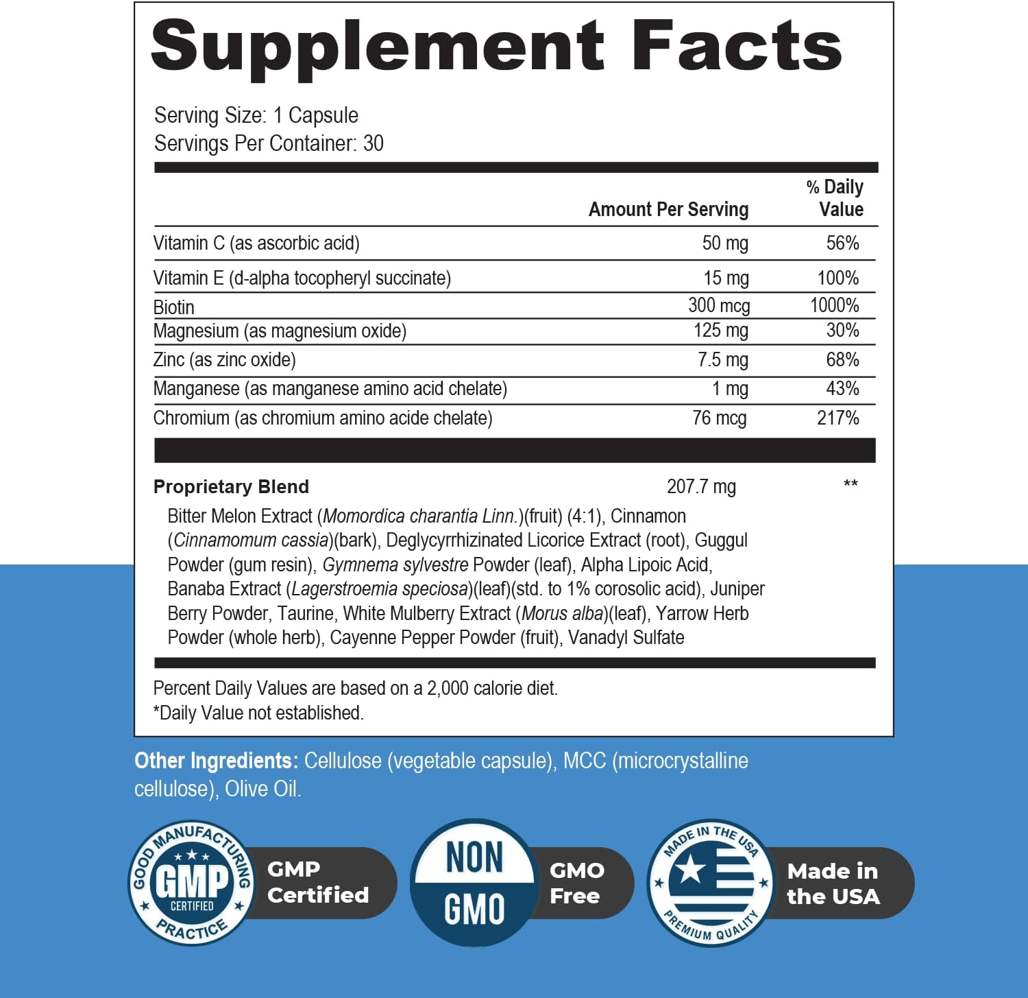 Glucotrust Capsules Supplement, Original Formula, 100% Natural Herbal Blend, Gymnema sylvestre, Chromium, Licorice | 30 Capsules, 1 Month Supply
