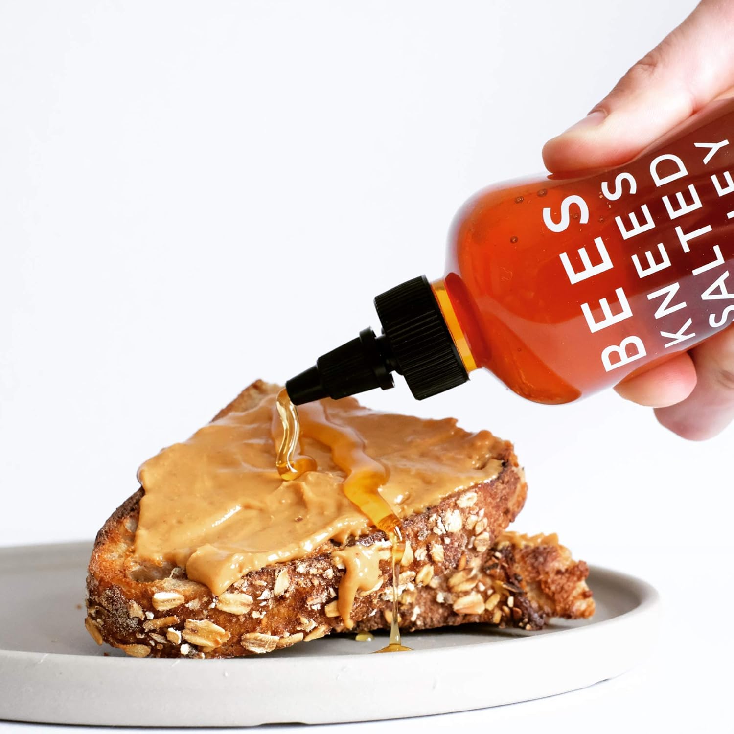 Bees Knees Salted Honey Squeeze Bottle, Raw Honey for Tea, Sweet & Savory Infused with Salt & Made in the USA, Pure & All Natural, Unfiltered & Gluten Free, 12.5oz