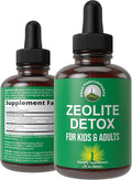 Zeolite Detox for Kids & Adults with Cilantro. Volcanic Mineral from Idaho USA. Zeolite Clinoptilolite Liquid Drops Gentle Cleanse Supplement with Vitamins B12 & D. Support Focus, Energy, Gut, Speech