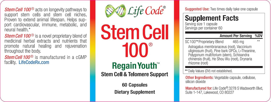 Life Code Stem Cell 100-100% Vegetarian Anti-Aging & Stem Cell Supplement