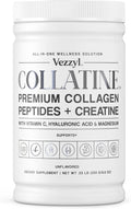 Collatine - Premium Collagen Peptides + Creatine with Vitamin C, Hyaluronic Acid and Magnesium for Skin, Hair, Nails, Bone & Joint, Muscle, Immune and Cognitive Aid (.55 LB (250 G/8.8 OZ)