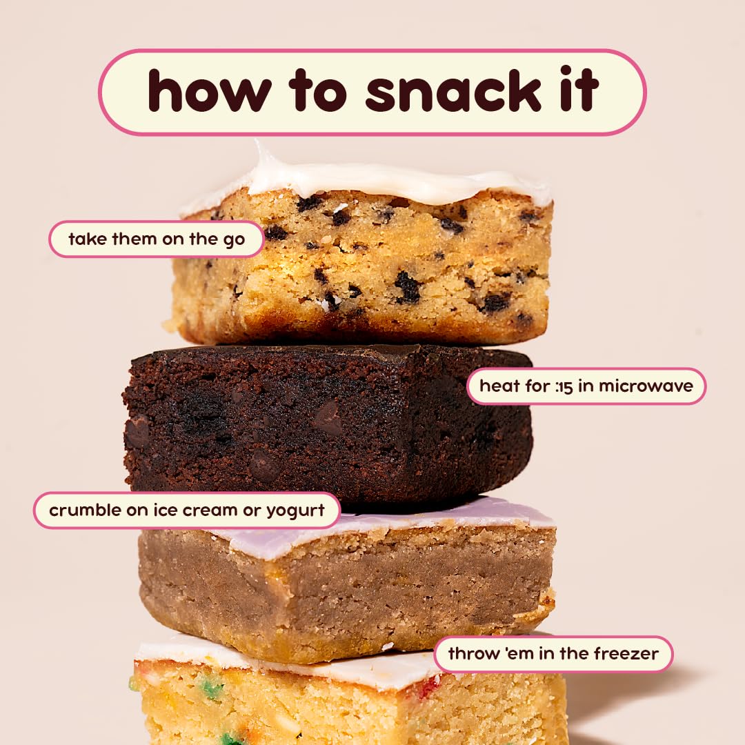 Prime Bites Protein Brownie from Alpha Prime Supplements | High Protein, Collagen Fortified Low Sugar Treat | Delicious Snack | 12 Bars per Box (Variety Pack)