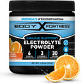 Body Fortress Electrolyte Powder Orange Tangerine - Rapid Hydration Drink Mix with 6 Essential Electrolytes & 3 B Vitamins - Sugar Free, Keto Friendly, No Color Added, Clear Hydration - 30 Servings