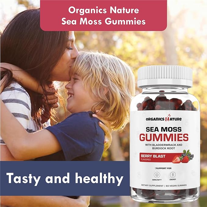 ORGANICS NATURE Black Seed Oil Capsules (2 Bottles) & Sea Moss Gummies (2 Bottles) | Vegan Softgels, for Hair, Skin, Heart, Joint Support, Lung Detox, Energy, Mucus Clear, Thyroid, Digestion Omega 3s