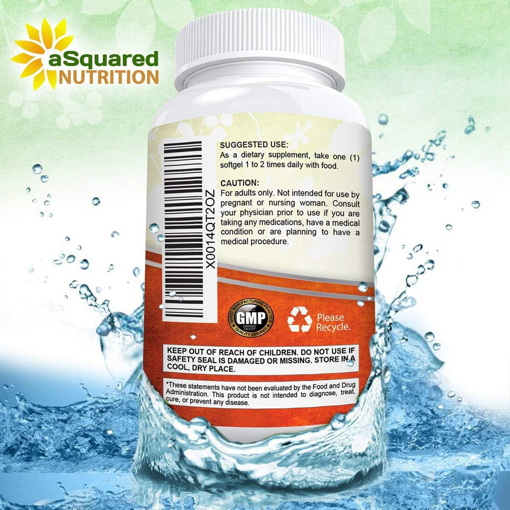 aSquared Nutrition Astaxanthin Supplement - Natural Astaxanthin Pills from Haematococcus Pluvialis Extract for Pure Energy - Max Strength 10mg - 120 Softgels