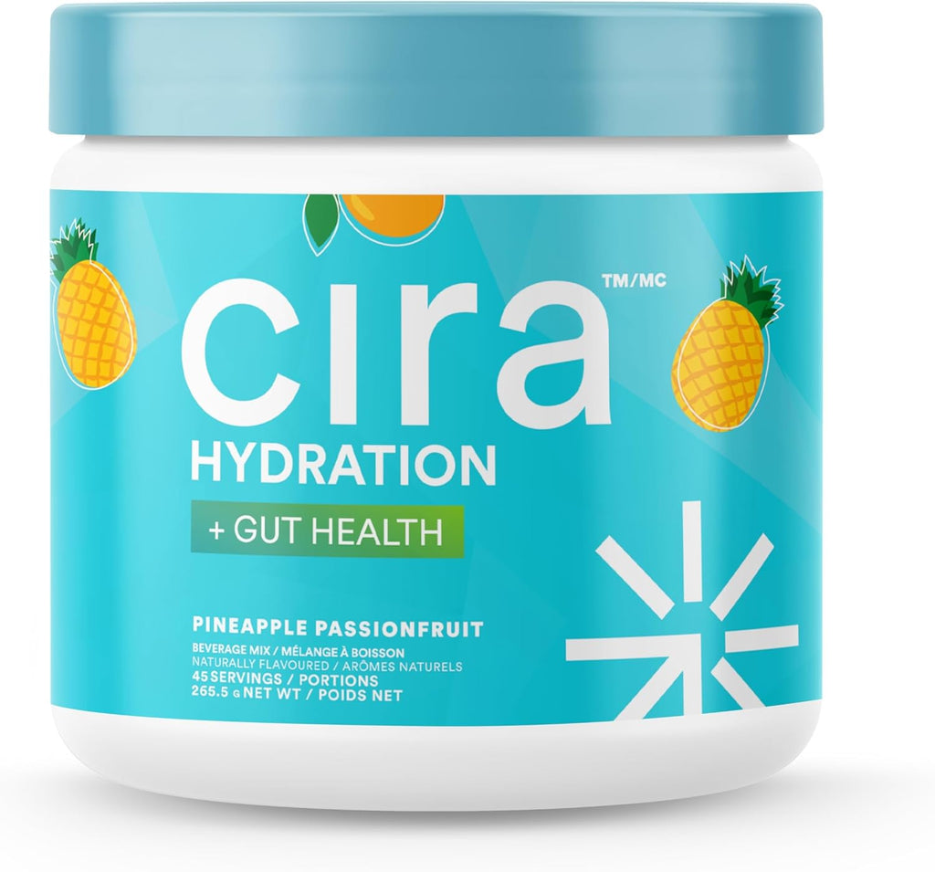 Cira Hydration + Gut Health Powder (45 Servings) - Electrolyte Drink Mix with Prebiotics & Probiotics for Digestion, Hydration & Recovery - Naturally Flavored with Stevia - Pineapple Passionfruit