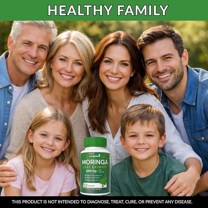 Moringa Capsules | Moringa Powder Organic | Moringa Supplement | 1000MG Moringa Leaf Extract, Complete Green Superfood 60 Count (Pack-3)