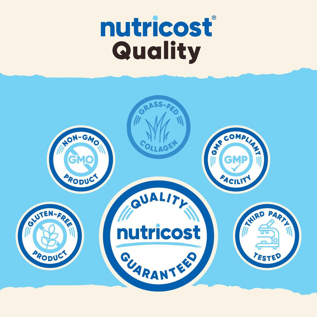 Nutricost Pure Collagen Hydrolysate (Bovine) Powder (3 Pack) - Grass Fed Bovine Collagen, 1LB Each