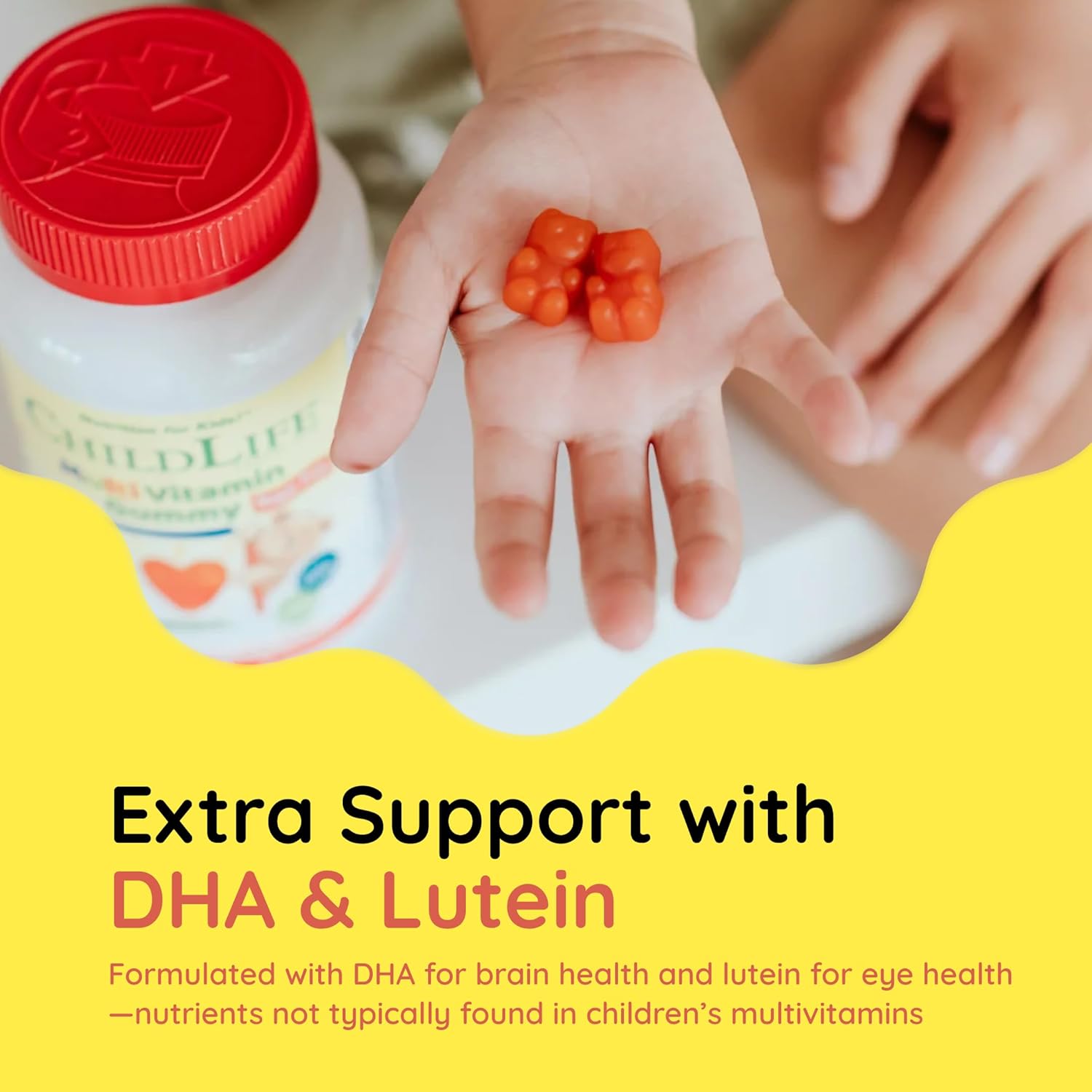 CHILDLIFE ESSENTIALS Multivitamin Gummies for Kids - Children's Vitamins, Kids Multivitamins with DHA, Sugar Free - Natural Strawberry, 90 Count