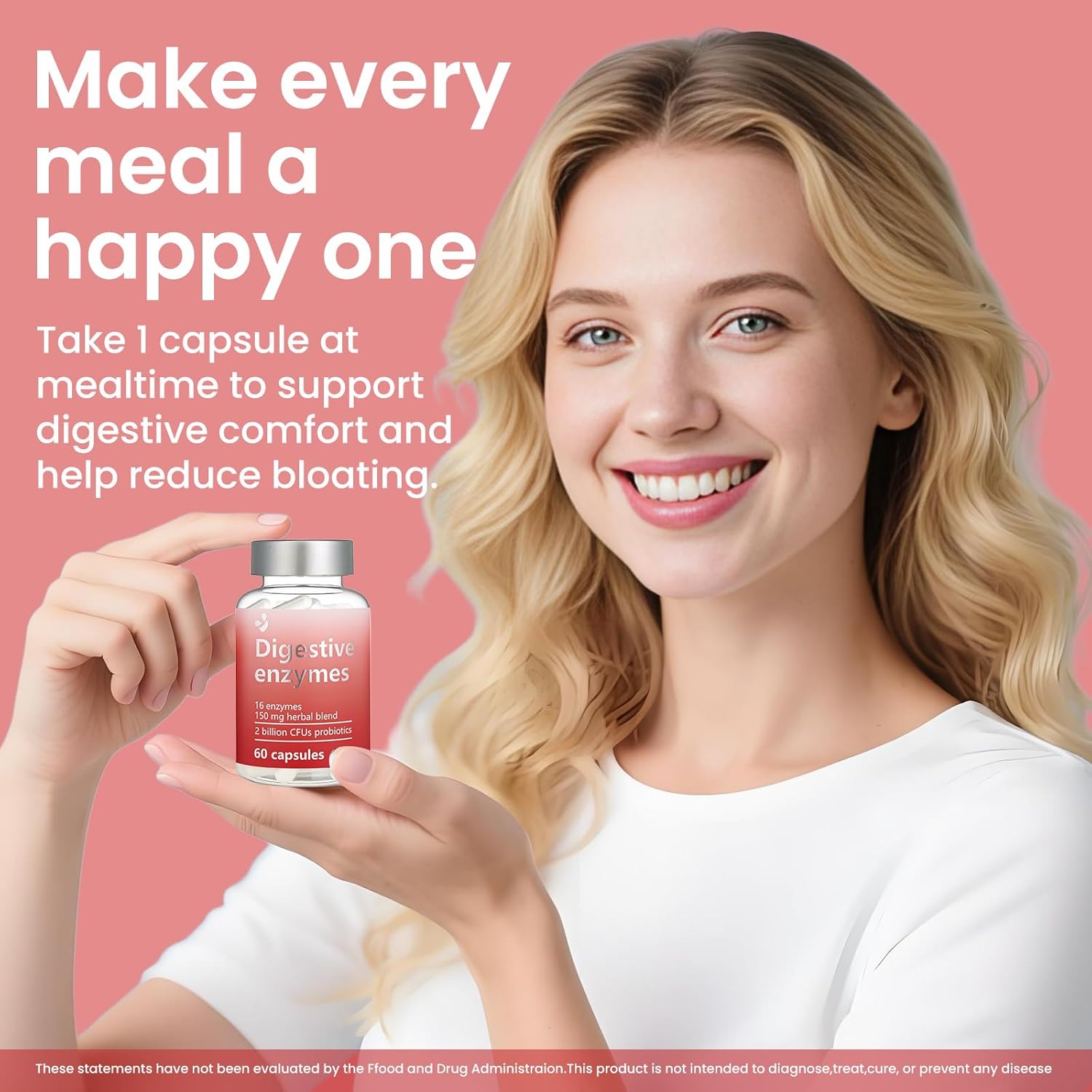 Digestive Enzymes - Multi Enzymes, Organic Prebiotics & Probiotics for Digestive Health & Gut Health - Meal Time Discomfort Relief & Bloating - Dual Action Approach - 60 CT