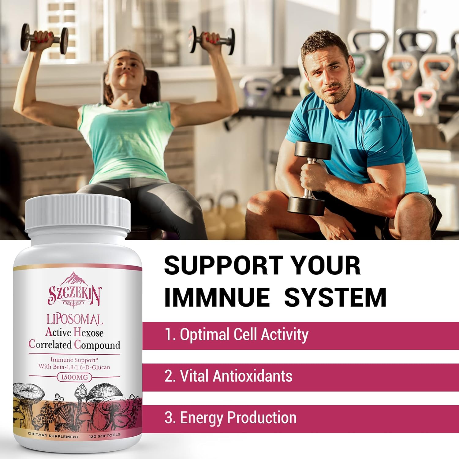 1500mg Liposomal Active Hexose Correlated Supplement,360 Soft Gels Beta-Glucans with Natural Mushroom Extract, Immune System, Liver Function, Maintain T-Cell & Killer Cell Activity