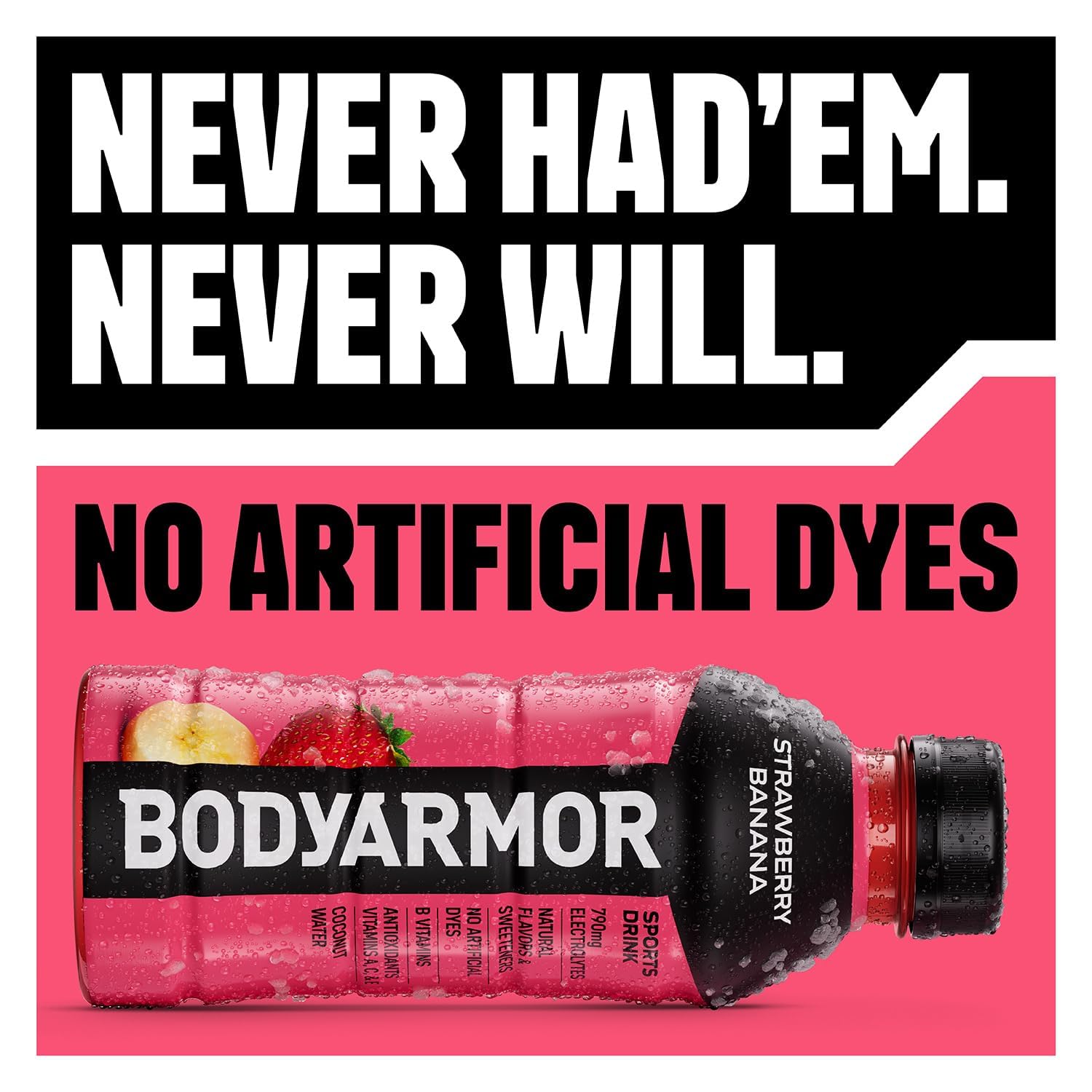 BODYARMOR Sports Drink Sports Beverage, Fruit Punch, Coconut Water Hydration, Natural Flavors With Vitamins, Potassium-Packed Electrolytes, Perfect For Athletes, 16 Fl Oz (Pack of 12)