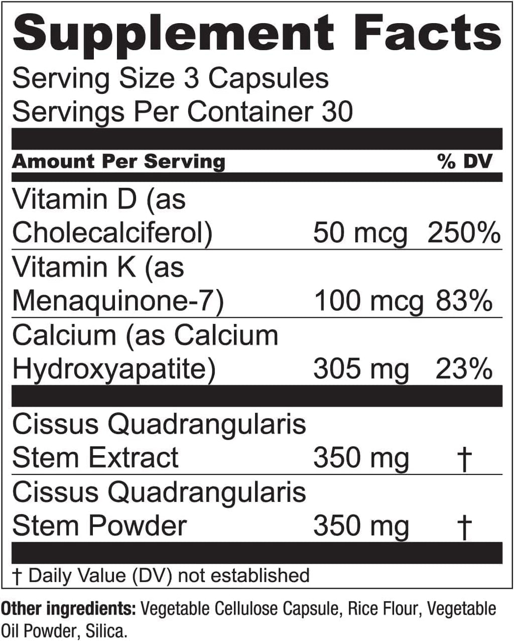 Essential Elements Bone Boost Bone Health Supplement - Bone Support and Calcium Supplement with Vitamin D 3, K2, Cissus Quadrangularis for Bone Strength - 180 Capsules (60 Day Supply) (2-Pack)