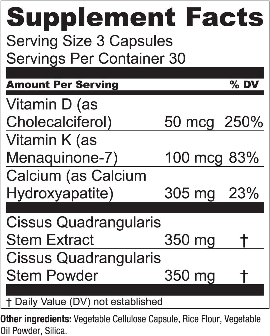 Essential Elements Bone Boost Bone Health Supplement - Bone Support and Calcium Supplement with Vitamin D 3, K2, Cissus Quadrangularis for Bone Strength - 180 Capsules (60 Day Supply) (2-Pack)