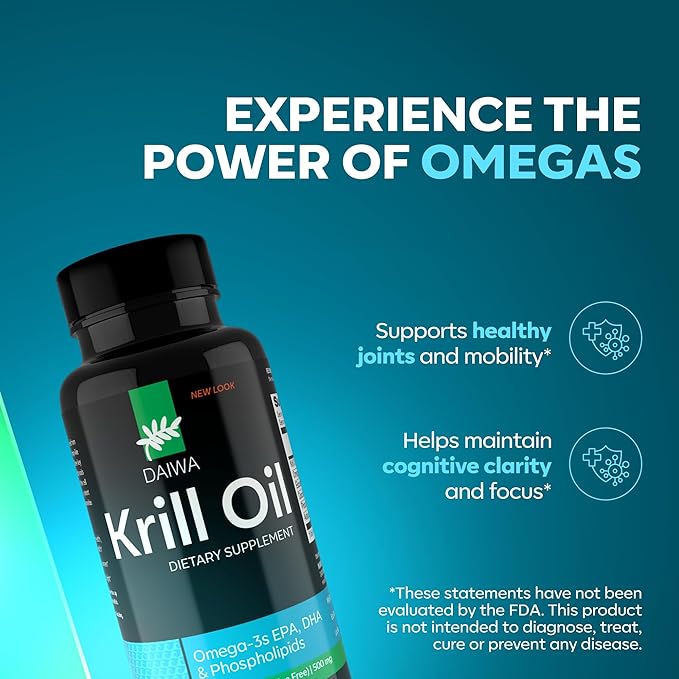 Daiwa PeakImmune4 + Daiwa Krill Oil Daily Wellness Support Bundle – Immune System Booster + Omega 3 Krill Oil Capsules