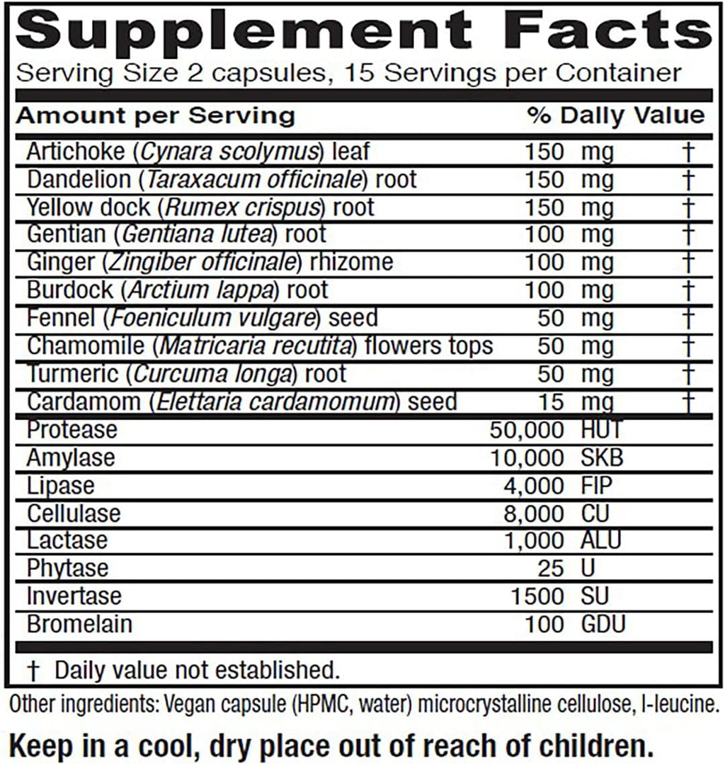 Vitanica Bitters Extra, Digestion Support, Vegan/Vegetarian, 30 Capsules