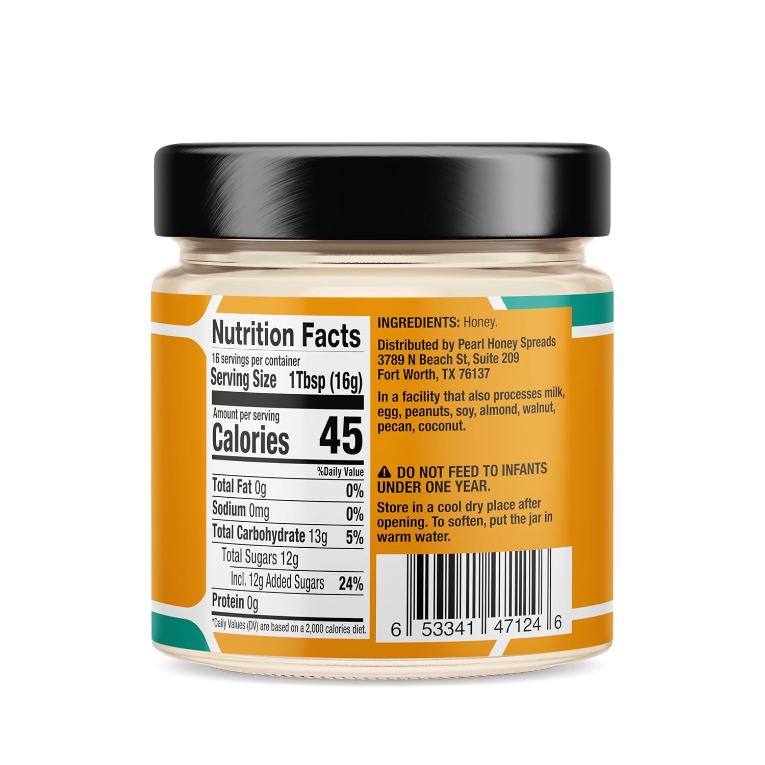 Pearl Honey Spreads - Plain & Unfiltered Creamed Raw Honey - Chemical Free, Dairy Free, Soy Free & 100% Natural Honey |8.8oz Jar