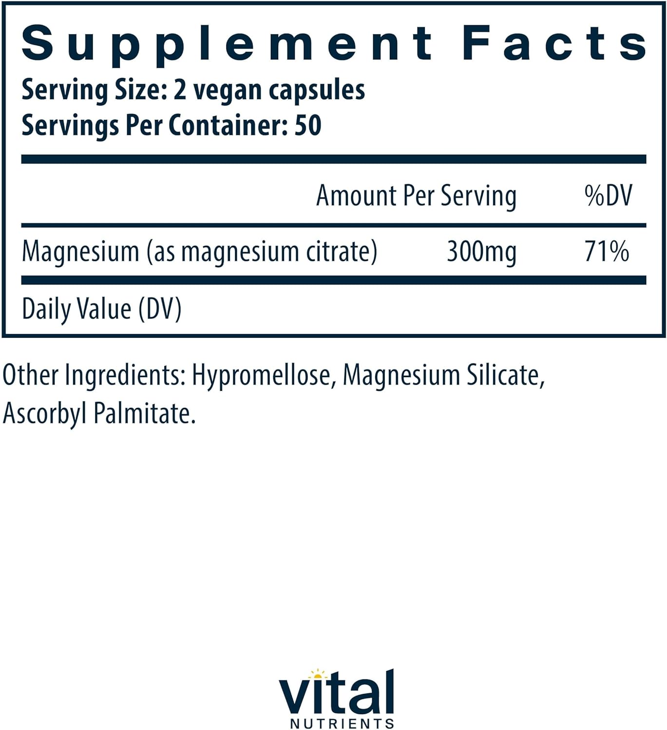 Vital Nutrients Magnesium Citrate 150mg | Promotes Relaxation | Supports Sleep, Bone, Heart, Muscle, Kidney, & Nerve Health* | Vegan Supplement | Gluten, Dairy, Soy Free | 100 Capsules