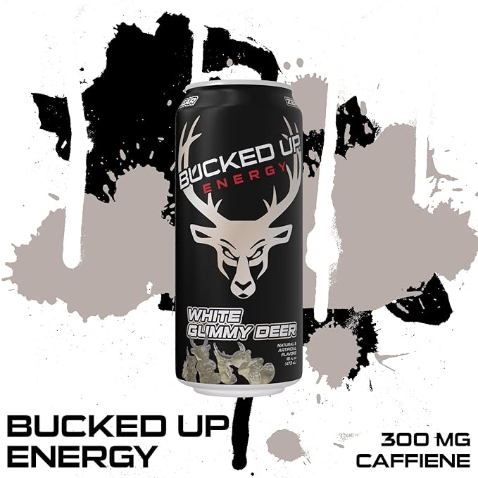 Energy Drink 300mg (White Gummy Deer) (12 CT) Bucked Up