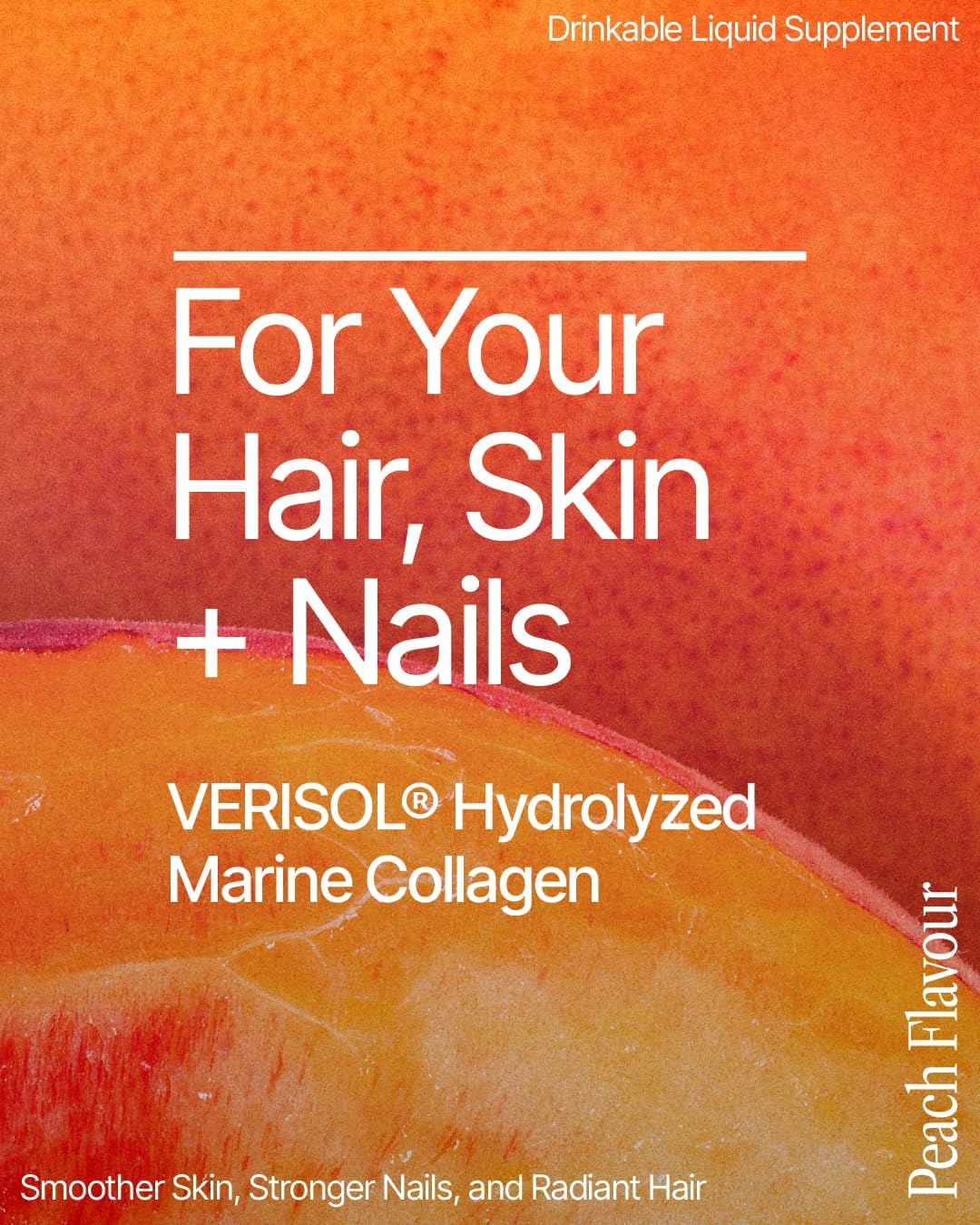 BeMe Liquid Collagen for Women - 2500mg Verisol Collagen Liquid with Biotin, CoQ10 & Vitamin C - Clinically Proven Collagen Peptides for Hair, Skin & Nails - 15 Peach Sachets