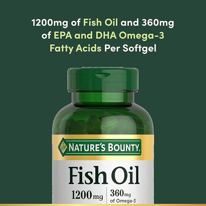 Nature's Bounty Fish Oil Omega 3 Supplements - Supports Heart Health, 1200 Mg Fish Oil, Omega-3, 200 Softgels (Pack of 2)